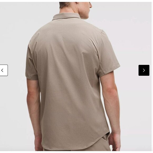 Lululemon Airing Easy Short-Sleeve Shirt Warm Ash Gray Mens Medium - Picture 2 of 7
